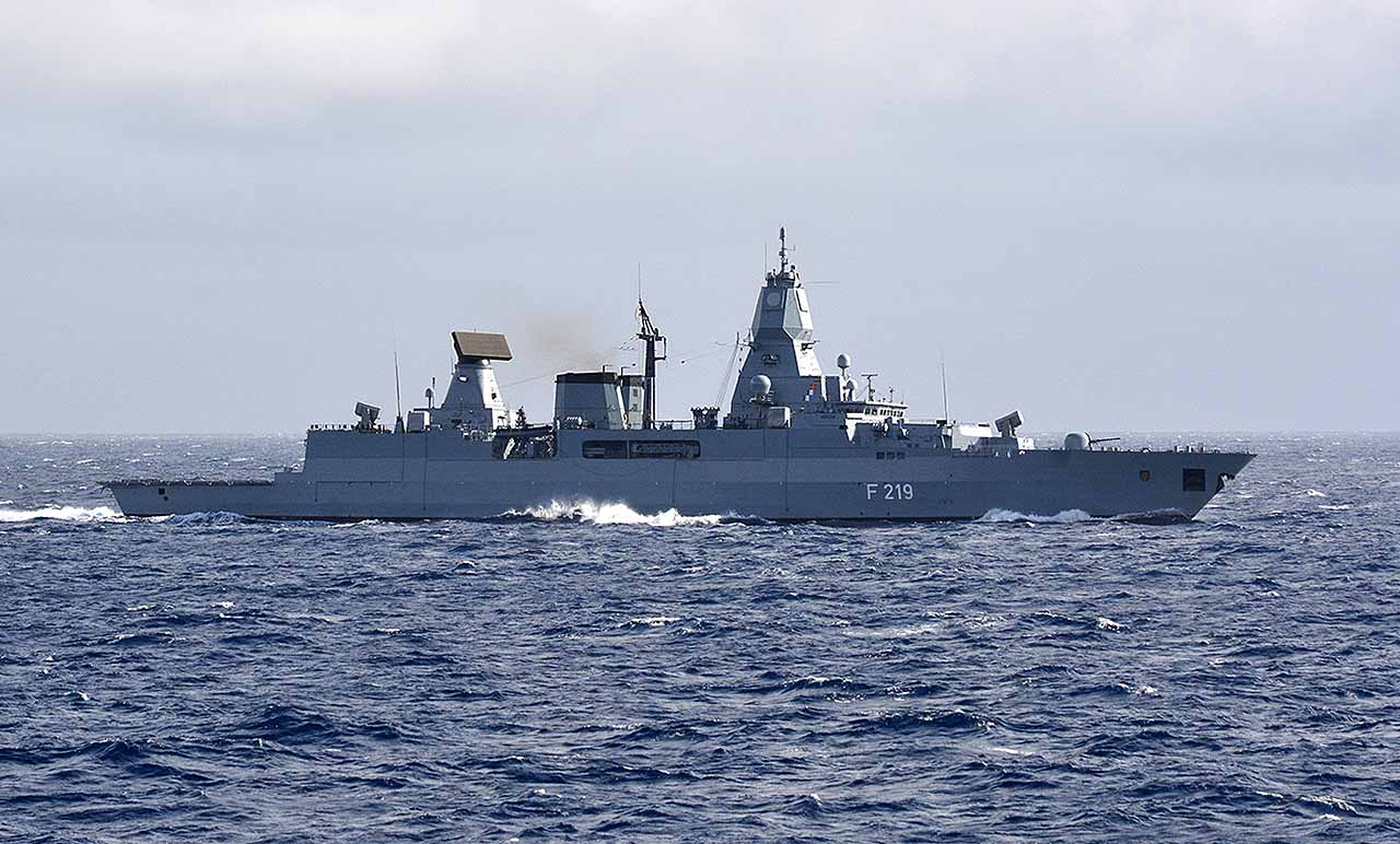 German frigate SACHSEN_firing exercise