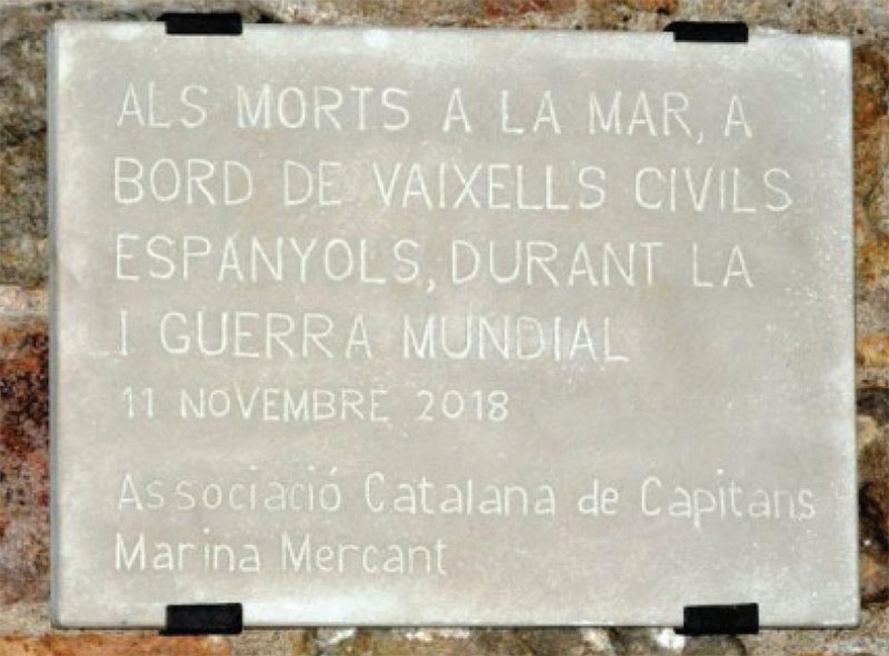 Placa conmemorativa Marina Mercante WW1