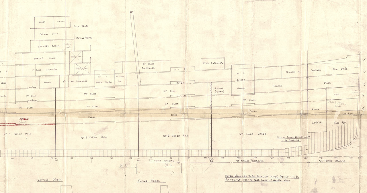 GBR - YN 1125W RMS Laconia Structural Plans (1919)